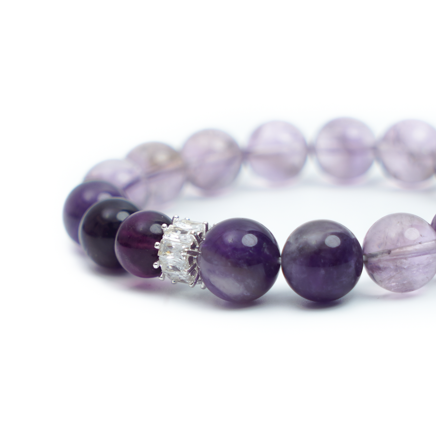 デザイン・天然石ブレスレット・アメジスト・11-12mm・ZSJ001
