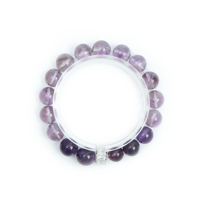 デザイン・天然石ブレスレット・アメジスト・11-12mm・ZSJ001