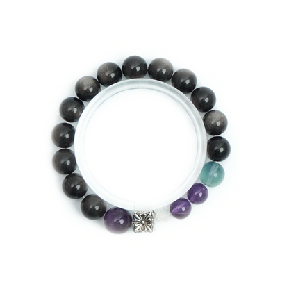 デザイン・天然石ブレスレット・シルバーオブシディアン・10mm・YYS001