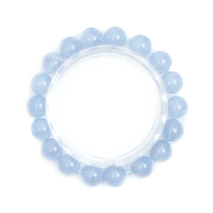 高品質・ブルーレースアゲート・天然石ブレスレット・Blue Lace Agate