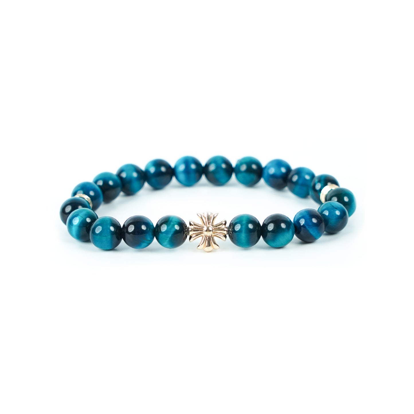 人工ブルーグリーンタイガーアイ・天然石ブレスレット・ LLHY08