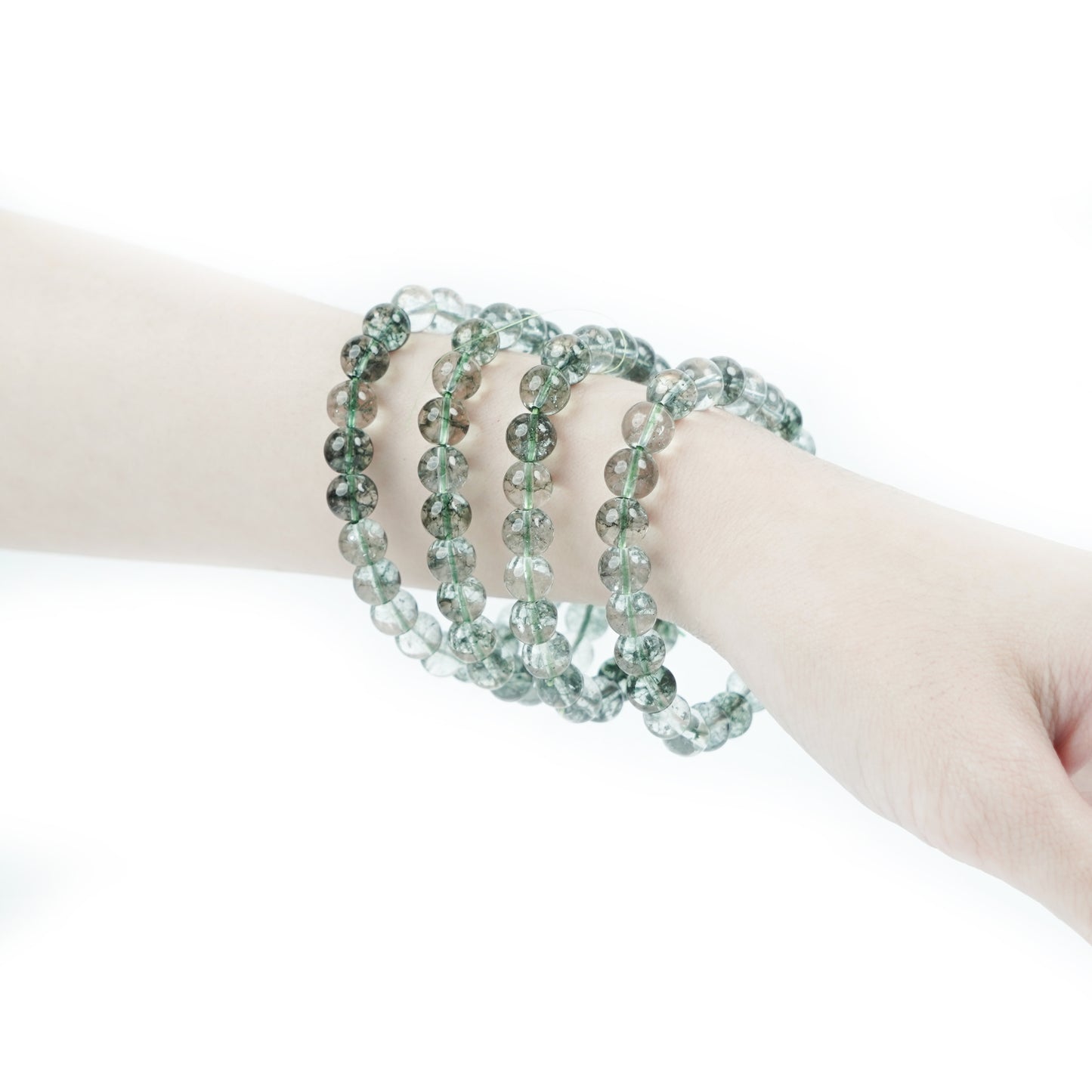 人工グリーンファントム・天然石ブレスレット・GRG08