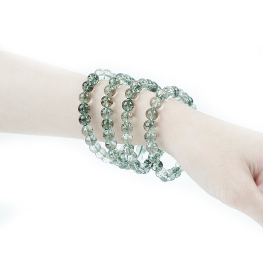 人工グリーンファントム・天然石ブレスレット・GRG08