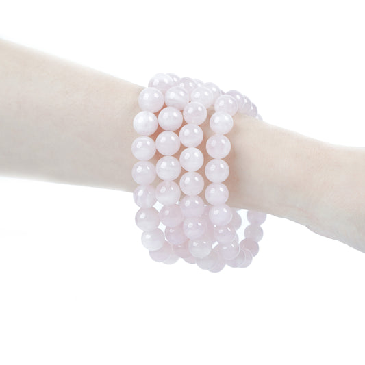 マダガスカルローズクォーツ・天然石ブレストレット・ LKMP09