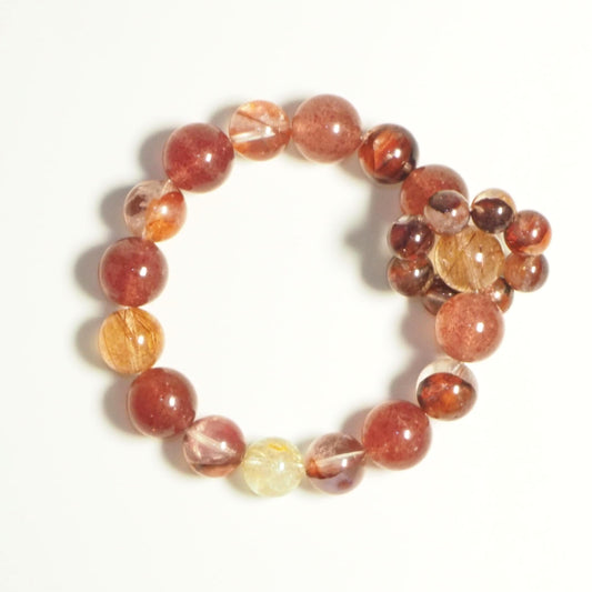 【予約商品】高品質・ストロベリーアベンチュリン・ルチル・レッドヘマトイドクォーツ・火土・HT01