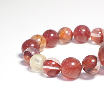 【予約商品】高品質・ストロベリーアベンチュリン・ルチル・レッドヘマトイドクォーツ・火土・HT01