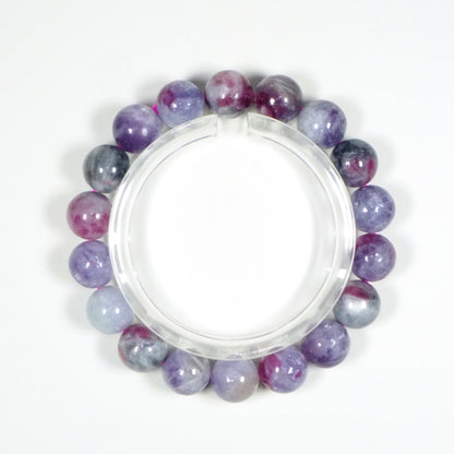 パープルレピドライト共生・リチア雲母・天然石ブレスレット・Lepidolite・ZZJ