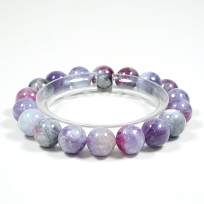 パープルレピドライト共生・リチア雲母・天然石ブレスレット・Lepidolite・ZZJ