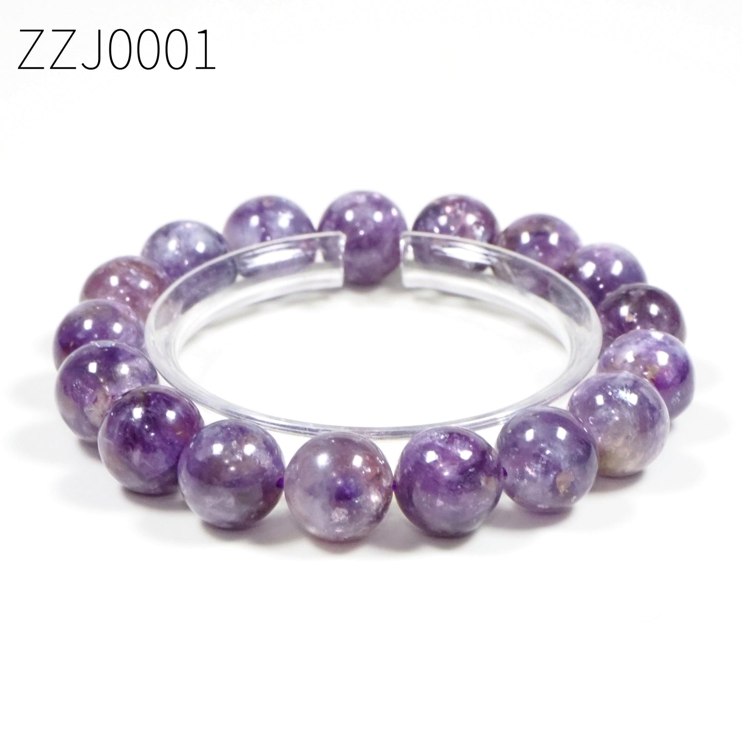 パープルレピドライト共生・リチア雲母・天然石ブレスレット・Lepidolite・ZZJ