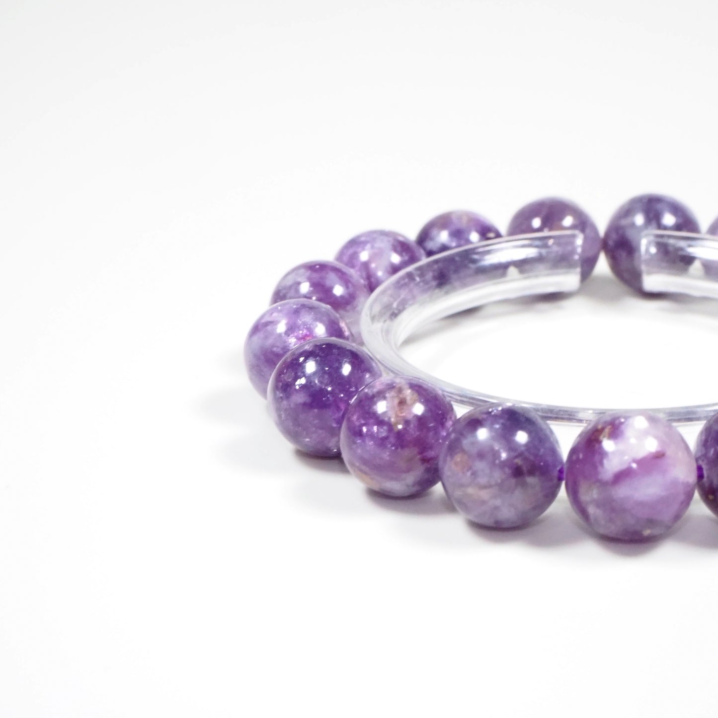 パープルレピドライト共生・リチア雲母・天然石ブレスレット・Lepidolite・ZZJ