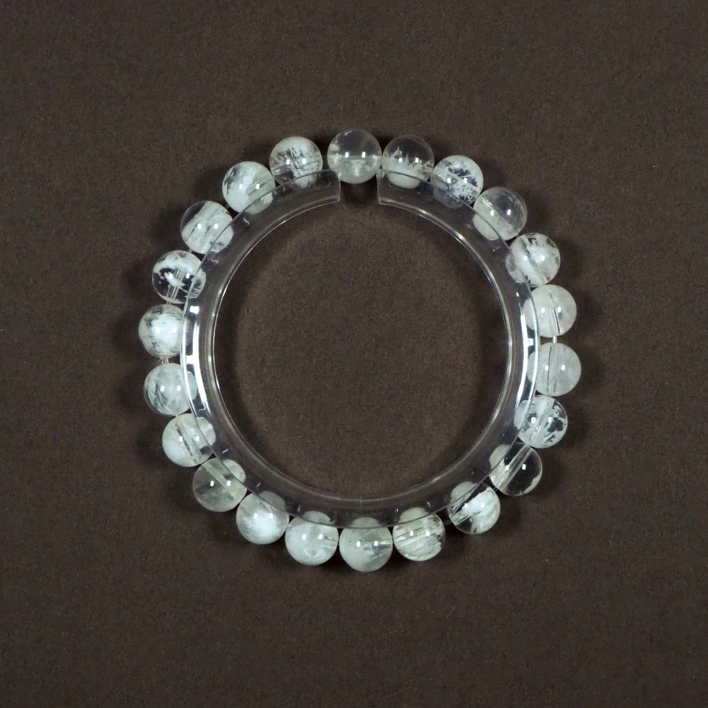 高品質・ホワイトスノーフレークファントムクォーツ・天然石ブレスレット・ XHYL