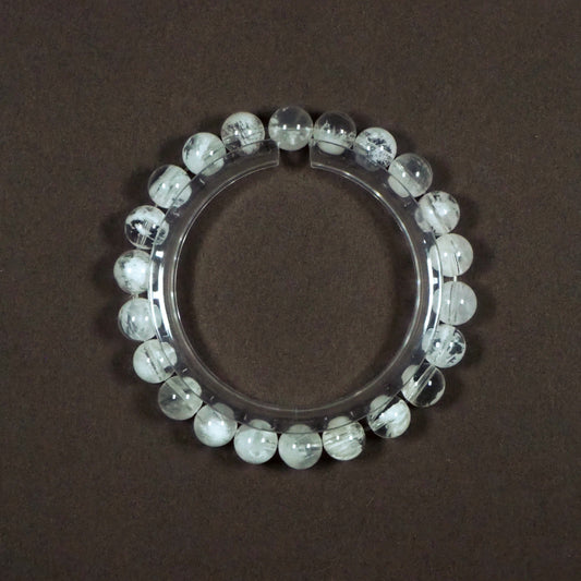 高品質・ホワイトスノーフレークファントムクォーツ・天然石ブレスレット・ XHYL