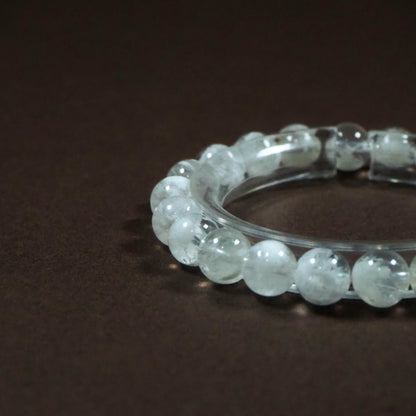 高品質・ホワイトスノーフレークファントムクォーツ・天然石ブレスレット・ XHYL