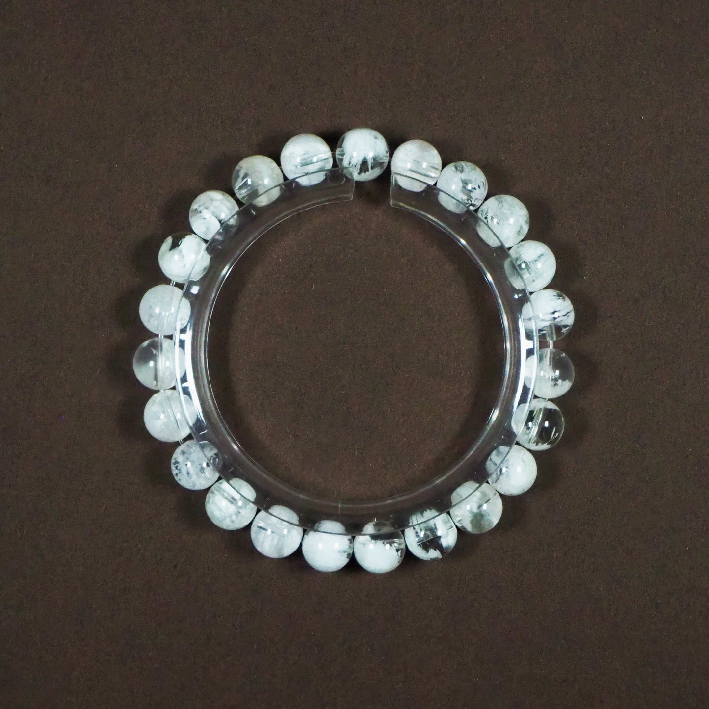 高品質・ホワイトスノーフレークファントムクォーツ・天然石ブレスレット・ XHYL