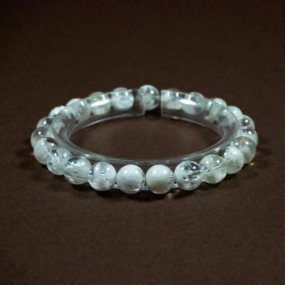 高品質・ホワイトスノーフレークファントムクォーツ・天然石ブレスレット・ XHYL