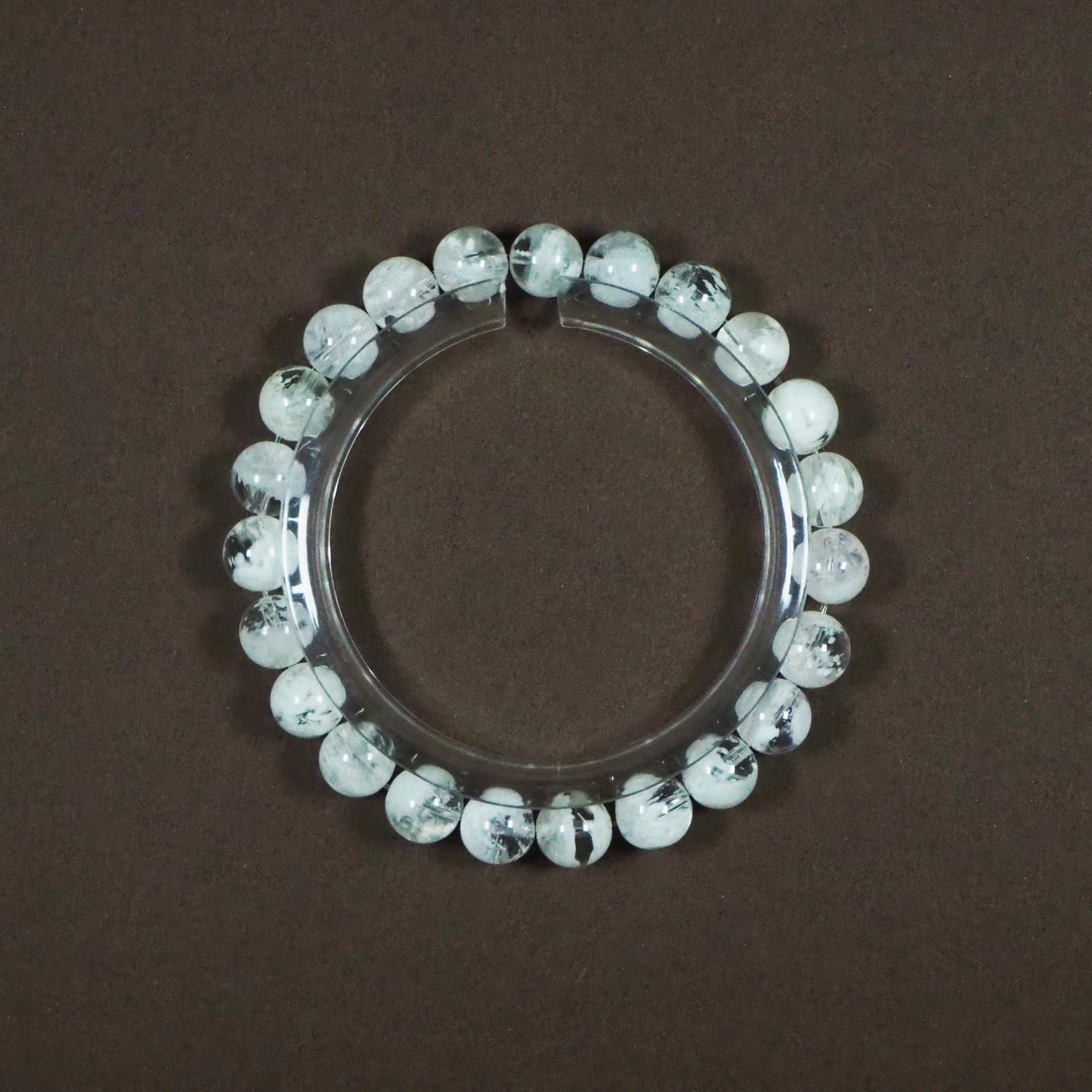 高品質・ホワイトスノーフレークファントムクォーツ・天然石ブレスレット・ XHYL