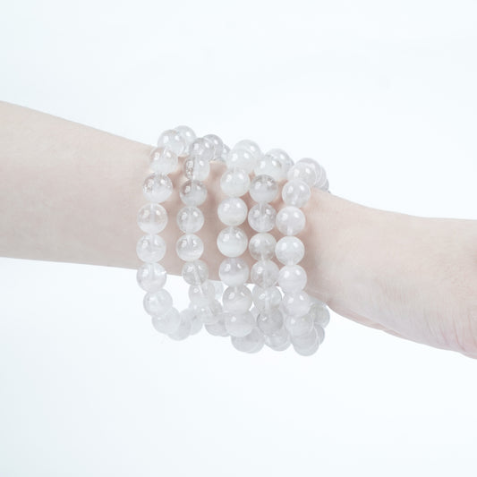 ホワイトラビットヘアファントム・天然石ブレスレット ZHTM10