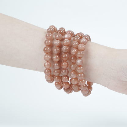 オレンジムーンストーン・天然石ブレスレット・Orange Moonstone・ GDML08