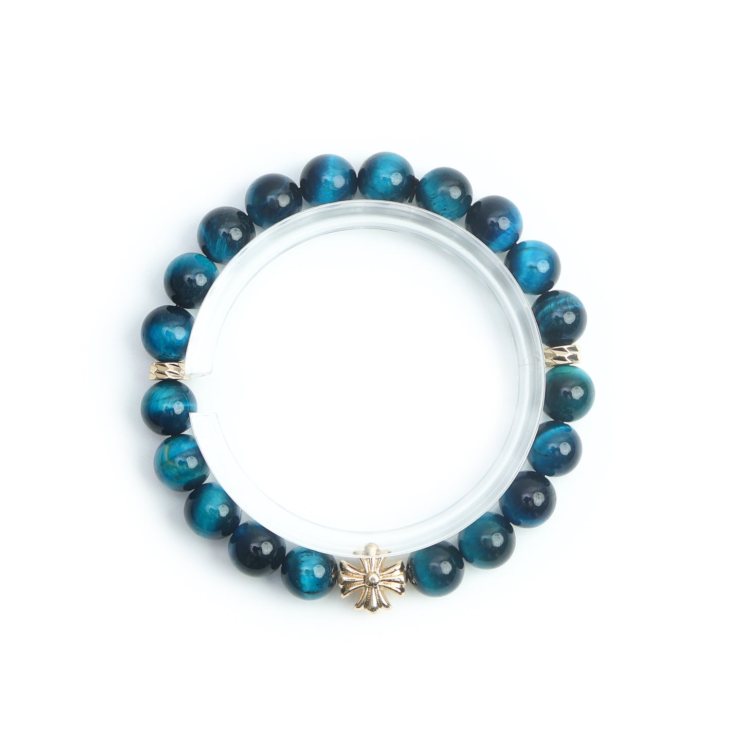 人工ブルーグリーンタイガーアイ・天然石ブレスレット・ LLHY08