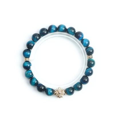 人工ブルーグリーンタイガーアイ・天然石ブレスレット・ LLHY08